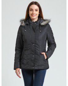 Women Quilted Puffer Jacket black